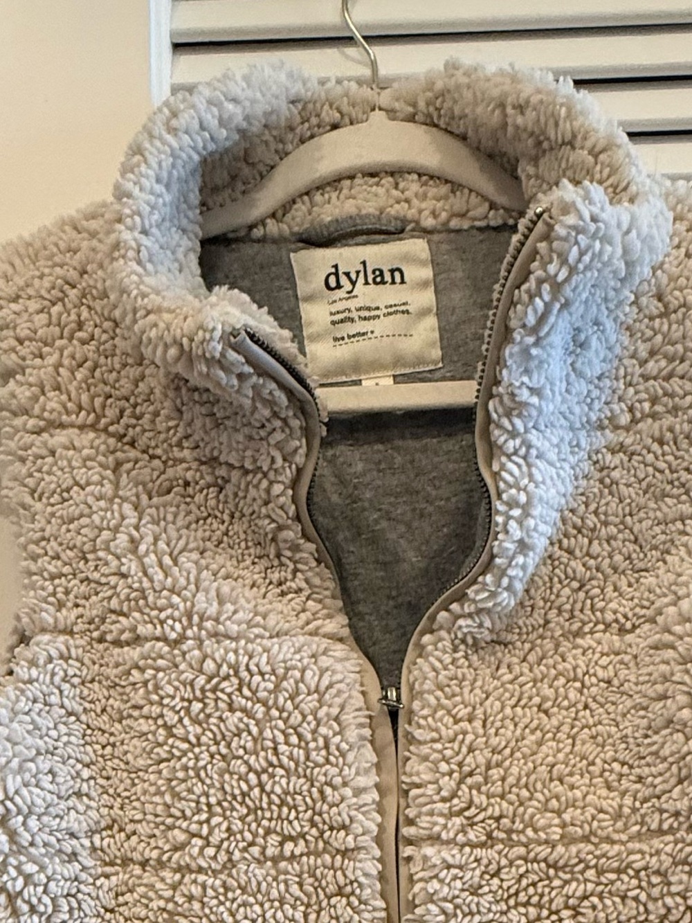 dylan Cream Sherpa Zip Jacket